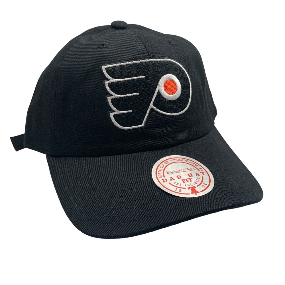 Philadelphia Flyers Mitchell & Ness NHL Black Orange Dad Hat Adjustable Cap OSFM